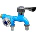 Hearthxy Wischwasserhahn - Galvanikprozess Mopp Waschbecken Wasserhahn,Verdickter, ergonomischer Griff, Wäschewannenhahn, Waschmaschinenhahn, Doppelsteuerungs-Splitter mit 2 unabhängigen Schaltern