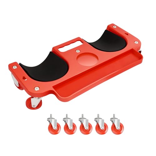 JAYGOVAN Rolling Knee Creeper Durable Heavy-Duty Knee Pads with 5 Casters & Comfortable Pad Sponge for Unisex Adult, Full 360°Turn Swivel Castors, 220 lbs Capacity for Home Workshop Auto Repairing