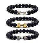 YANCHUN 3PCS Weighted Bracelet for Men Dumbbell Bracelet for Men Mens Heavy Bracelets Mens Beaded Bracelets Gym Jewelry Gifts