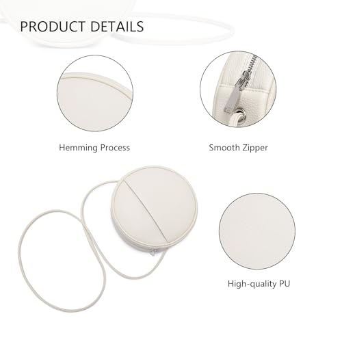 Image of Circle Crossbody Bag for Women NYLON Circle Purse with Zipper Adjustable Knot Shoulder Straps