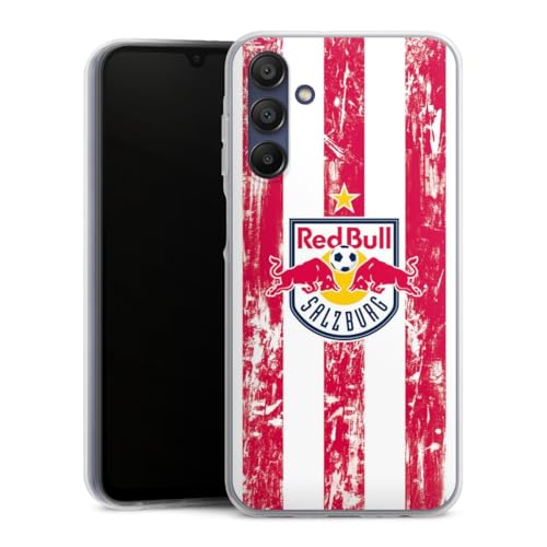 DeinDesign Silikon Hülle kompatibel mit Samsung Galaxy A15 5G Case transparent Handyhülle FC Red Bull Salzburg Streifen Offizielles Lizenzprodukt