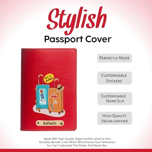 Image of Personalized Passport Cover with Custom Name for Men & Women | Customized Sticker Passport Holder | Anniversary, Birthday, Husband Wife, Boyfriend & Honeymoon Couple Gift