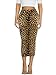 Women's Long Midi Pencil Skirt - High Waisted Animal Print Bodycon Summer Casual Club Going Out Y2K Tight Skirts Leopard Black XXL
