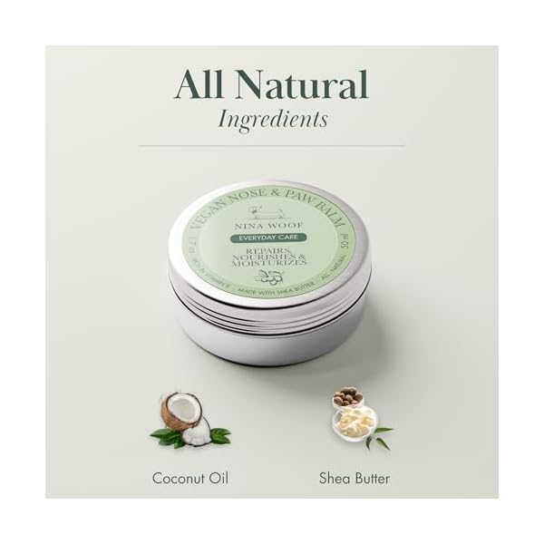 Nina Woof Vegane Pfotenbalsam Hund – 100% natürliche Cremebutter & Wachs für Pfotenpflege Hund. Heilt, regeneriert & stärkt trockene, rissige & beschädigte Pfoten. Feuchtigkeitspflege & Schutz. 50 ml – Bild 4