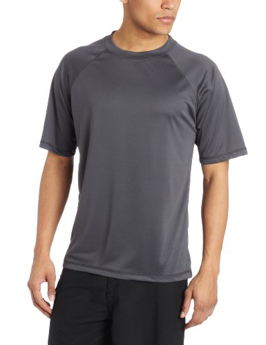 Kanu Surf Men's Short Sleeve UPF 50+ Swim Shirt (Regular & Extended Sizes), Charcoal, X-Large