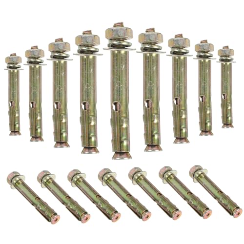 DOITOOL 20pcs Expansion Bolt Screw Furniture Outdoor Threaded Wall Screws Expansion Screw Replacement Fastening Expansion Bolts Timber Expansion Tool Bolt Fastening Tool for Steel Golden