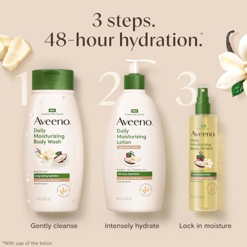 Aveeno Daily Moisturizing Body Wash, Cocoa Butter Vanilla, 18 fl. oz - image 7