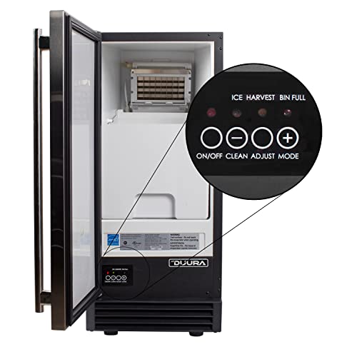 Duura Di50Va D150V Economy, Undercounter, Self-Contained Ice Machine With Black Painted Stainless Steel Door & Cabinet #TOP1