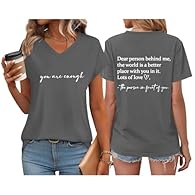 This shirt for women is made of cotton. The fabric is soft and skin-friendly, breathable.Cute Graphic Print, Regular Fit, Casual Style. This T-shirt features a classic v neckline and a simple yet fun design. You'll catch people's attention when you w...