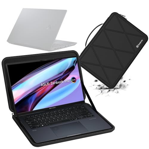 Image of Smatree Hard EVA Protective Sleeve Case Compatible for 14.5 inch ASUS Zenbook Pro 14 Duo OLED, for ASUS Zenbook Pro 14OLED, for ASUS Vivobook S 14 OLED K5404 Laptop and Anti-Shock Bag (X8252)