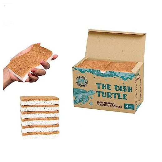The Dish Turtle 10 Pack Biodegradable Dish Sponges and 100% Compostable; Natural Materials, Silicone, Stink Resistant, Quick Drying, Multiuse, Recyclable