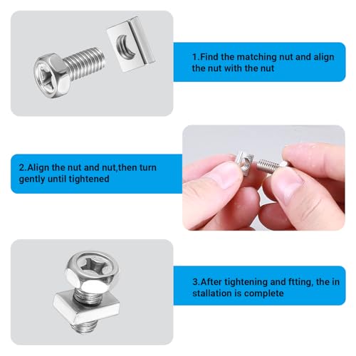 8 STK M6 x 12 mm Schrauben Muttern für Batterie Motorrad Roller, Motorradbatterie Ersatz Schrauben Klemmen für Rollerbatterie Motorräder(8 Schraube, 8 Vierkantmutter)