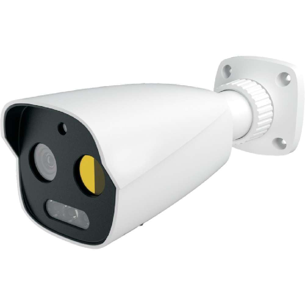 Titanium 5MP Intelligent Analytics IP Thermal Bullet Camera, Visible Lens: 4mm, Thermal Lens: 256x192 3.2mm, Face Detection Fire Detection Built-in Alarm PoE Network Security Camera E-Series NDAA