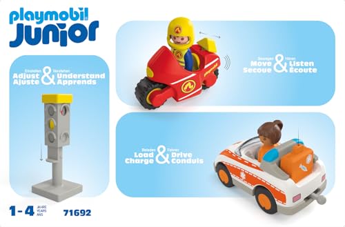 Miniatura 6 de PLAYMOBIL Junior 71692 Héroes del día a día, Incluye Doctora, Bombero y Oficial de policía, Juguete Hecho de plásticos a Base de Plantas, Juguetes para niños y niñas a Partir de 1 año