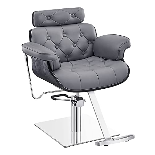 Dir All Purpose Hydraulic Reclining Styling Chair Salon Stylist Chair - Planet In Grey #TOP12