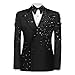 Mens 2 Piece Double Breasted Business Suit Slim Fit Tuxedo Blazer and Pants for Wedding Homecoming Party Jacket & Trousers Black