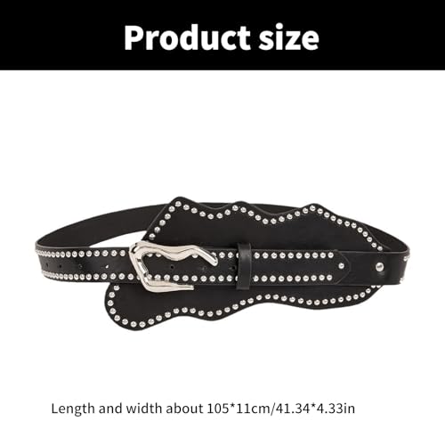 Irregular Pin Buckle Belt Aesthetic Corset PU Waistband For Dress Shirt Daily And Formal Wear Rivet Studded Cincher Belt4