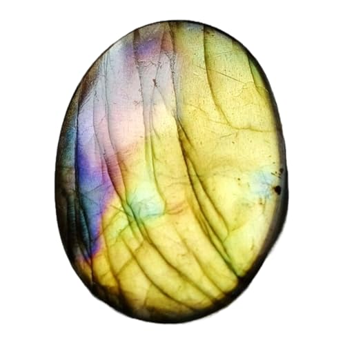 Labradorite jaune naturelle cabochon 32x22mm pour création de bijoux DIY