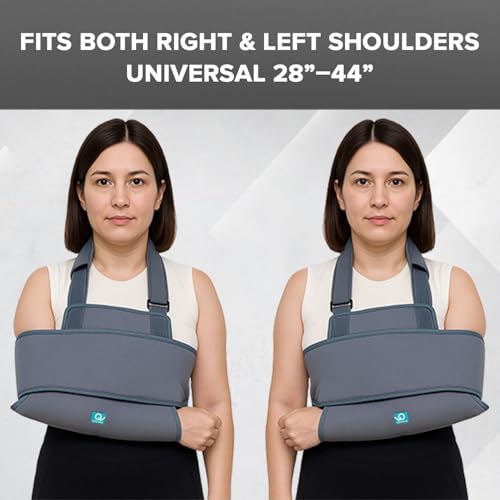 Image of Q DEVICES Shoulder Immobilizer Universal | Support for Post-operative Surgeries, Soft Tissue Injuries, Fractures & Dislocations | Shoulder Brace for Men & Women, Universal Size (28-44 in)