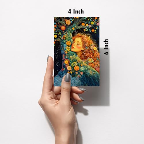 Image of SiddArtify Bohemian Floral Wall Art Prints Set - Colorful Woman Portrait Poster Decor for Living Room Bedroom - Set of 2-4x6 Inch - Board (Pack of 6) - Sticker (Pack of 6)