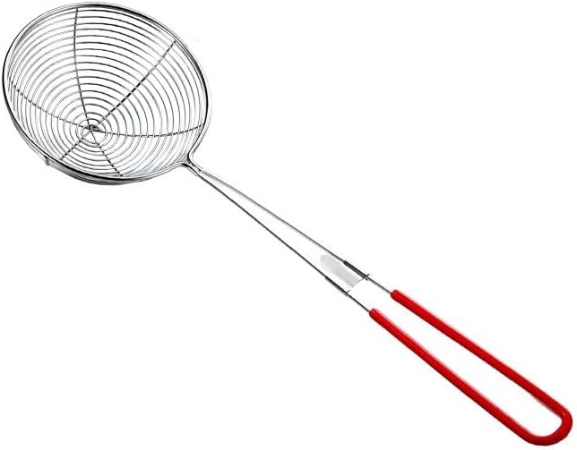 Stainless Steel Slotted Spoon Skimmer - Spider Strainer for Pasta and Kitchen Use - Durable Wire Net Design,B-7.5cm