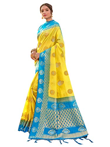 Sarees for Women Banarasi Art Silk Woven Saree ||Traditional Ethnic Indian Wedding Gift Sari with Unstitched Blouse