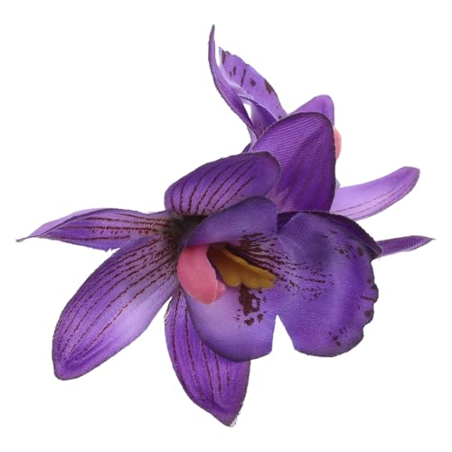 SOIMISS Pince à Cheveux Orchidée Cymbidium Violet 3.54X2.36 Pouces Accessoire Mariage pour Demoiselles d'Honneur et Événements Spéciaux