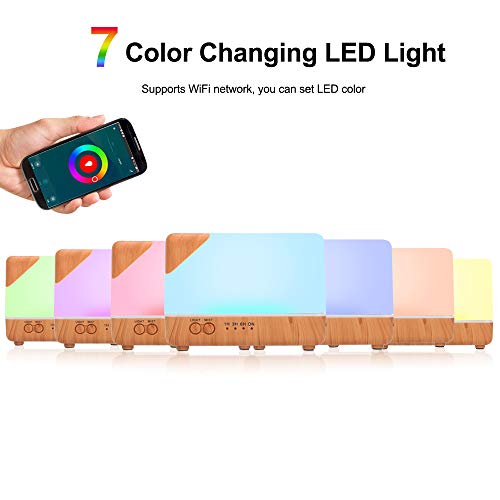 CalmGeek SmartLife Smart Wifi draadloze led-nachtlamp, 700 ml, luchtbevochtiger, etherische olie, aromadiffuser voor… - Image 4