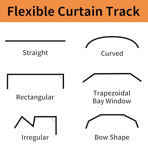 Rail de rideau pliable et flexible blanc de 4m à haute modularité - 7