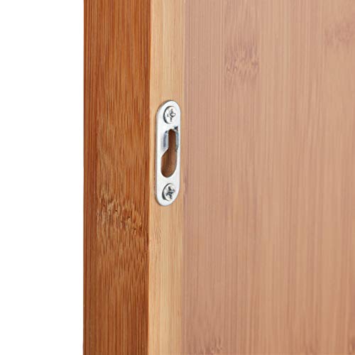 Relaxdays Wall Shelf, MDF & Bamboo Hanging Bathroom Mirror with Rack, 54.5 x 38 x 12 cm