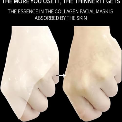 Image of Bio Collagen Deep Collagen Night Mask Hydrating Overnight Hydrogel Korean Glass Skin Mask For Deep Hydration Wrapping Peel Off Facial Mask Pack (Pack of 4).