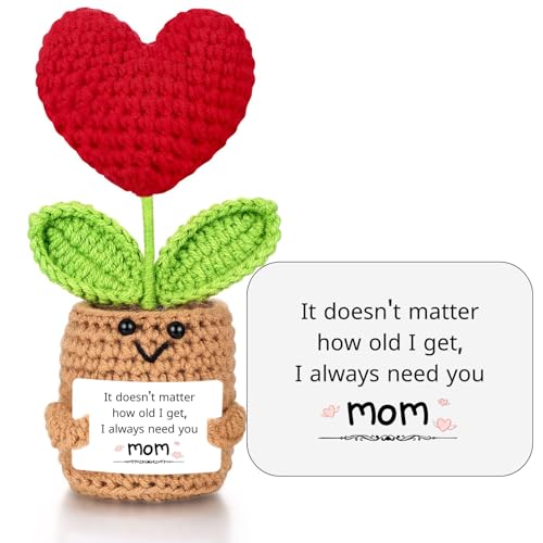 Handmade Emotioinal Support Crochet Flower Heart, Inspirational Mom Gifts for