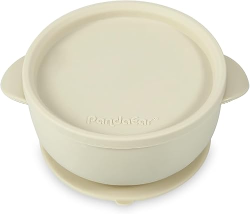 Miniatura 6 de PandaEar Paquete de 3 tazones para bebé con succión, tazón de silicona a prueba de fugas con tapas para bebés, niños pequeños, silicona de grado