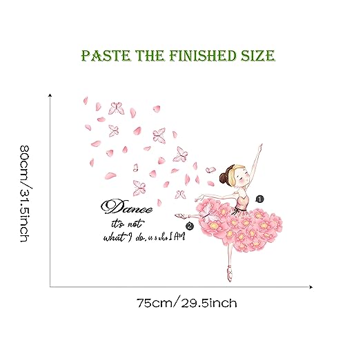 Vinilo decorativo de niña ballet mariposa rosa sacinora miniatura 4