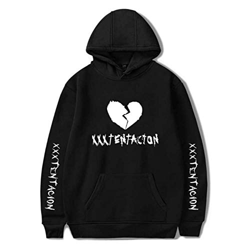 TISEA Youth Unisex Novelty Sweatshirt Rapper Hip Hop Pullover Casual Round Collar Hooded (S, Black 1)