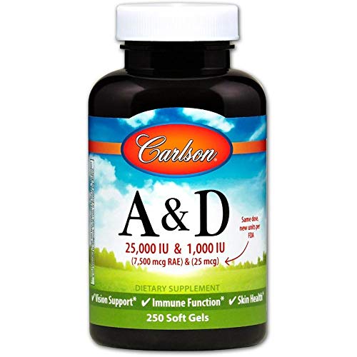 carlson labsA & D, 25,000 IU & 1,000 IU, 250 Soft Gels