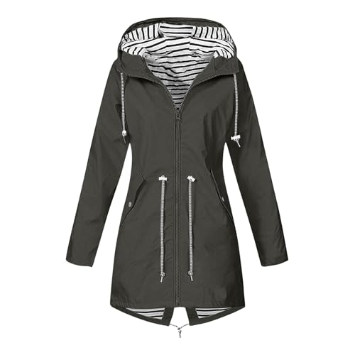 OIOLOYJM Yellow Rain Jacket Womens Waterproof with Hood Light Weight Jackets for Women Casual Fall Winter Plus Size Raincoat