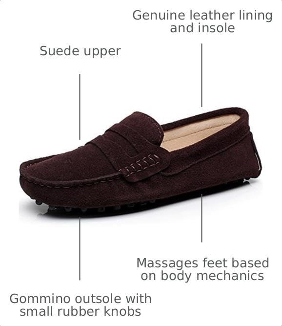 Image of ANUFER Women's Classic Suede Penny Loafers Comfort Handmade Slipper Moccasins