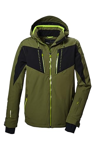 killtec Herren Skijacke/Funktionsjacke mit abzippbarer Kapuze, Schneefang und Unterarmventilation KSW 413 MN SKI JCKT, moos, 4XL, 41983-000
