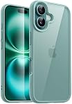 JETech Case for iPhone 16 6.1-Inch, Shockproof Phone Bumper Cover, Solid Color Matte TPU Frame, Anti-Scratch Clear Back (Teal)