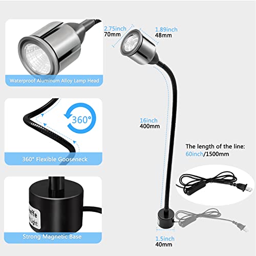 Deeffe Magnetic LED Work Light with Flexible Gooseneck and Magnetic Base, Magnetic LED Lamp 750 Lumen for Work Bench, Sewing Machine, Auto Repairing, Grill Lighting - Image 6