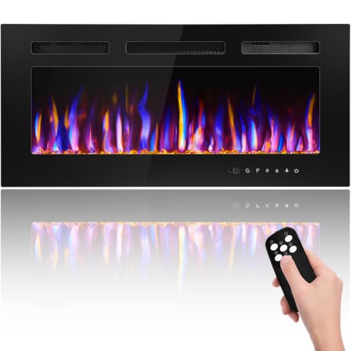 Image of 36 inch Electric Fireplace Wall Mounted and Recessed 750 /1500w W /Remote Control