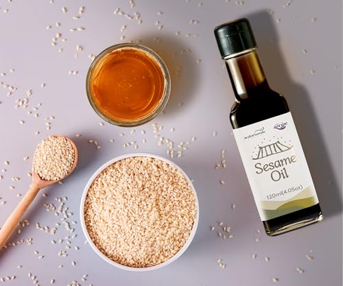 NECIPE Premium Sesamöl 120ml | 100% Koreanische Sesamsamen | Traditionell handwerklich hergestellt | Reichhaltiges Aroma (Sesamöl)