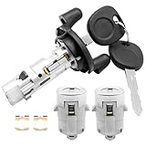 Shtuomoland Ignition Switch Lock Cylinder and Pair Front Door Lock Cylinder with Keys Compatible with Chevy GMC Tahoe Yukon Silverado Suburban Sierra 1500 2500 1999-2000 Replace 704600 702912 598007