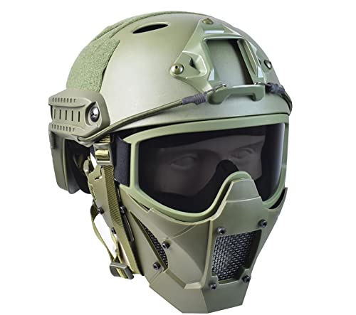 Airsoft Mask Heavy Duty Tactical Protective Mask with Anti-Fog Goggles Eye...