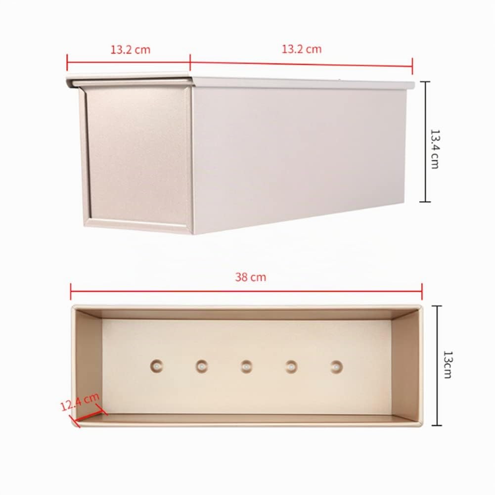 CANDeal Bacinella/Cassetta/Stampo Multiuso Acciaio per Pane, Pan Carre, Torte, con Coperchio - Lunghezza 35 cm, Larghezza 13 cm, Altezza 12.4 cm