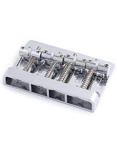 Metallor 4 String Bass Bridge Tailpiece Fixed Saddles For Electric Bass Guitar Jazz Bass Or Precision Bass Chrome. #TOP2