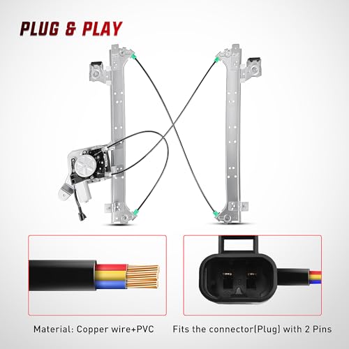 Image of Nilight Rear Driver Side Power Window Regulator /Motor Compatible with 2001 2002 2003 2004 2005 2006 Chevrolet Avalanche Silverado Suburban GMC Sierra Yukon XL 1500 2500 3500 741-578