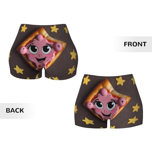 Pink Pizza Pattern Sports Shorts, high Elastic Slim Fitness Pants, Suitable for Yoga/Leisure/Daily wear3