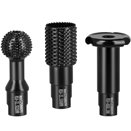 Angle Grinder Wood Carving Tools 3Pcs, Spherical Rotary Grinding Head Angle Grinder Attachments Power Carving Tools for Woodworking Slotting Polishing & Grinding for 115/125 Angle Grinders M14 Thread